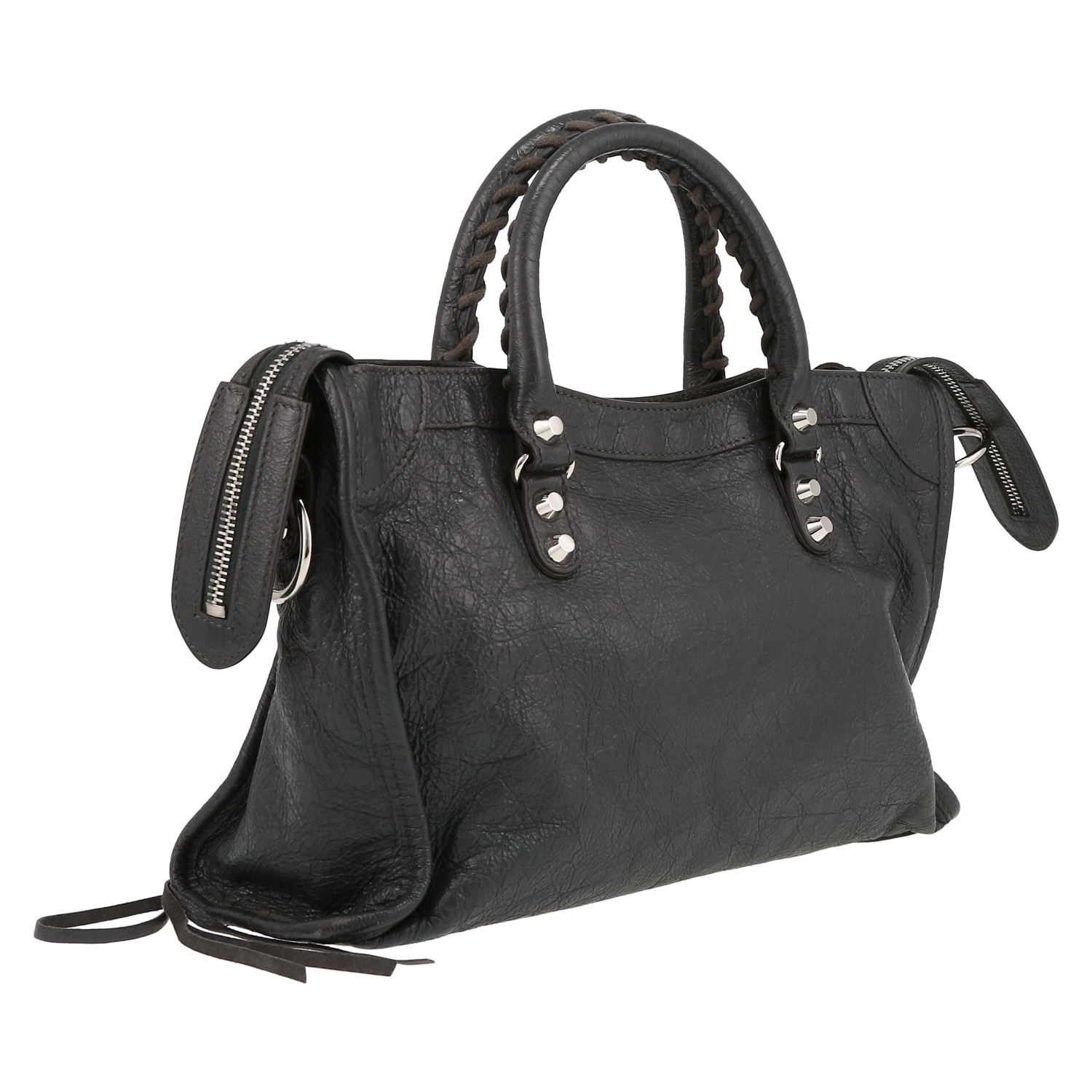 Borsa Balenciaga  City in pelle grigia - Detail D6