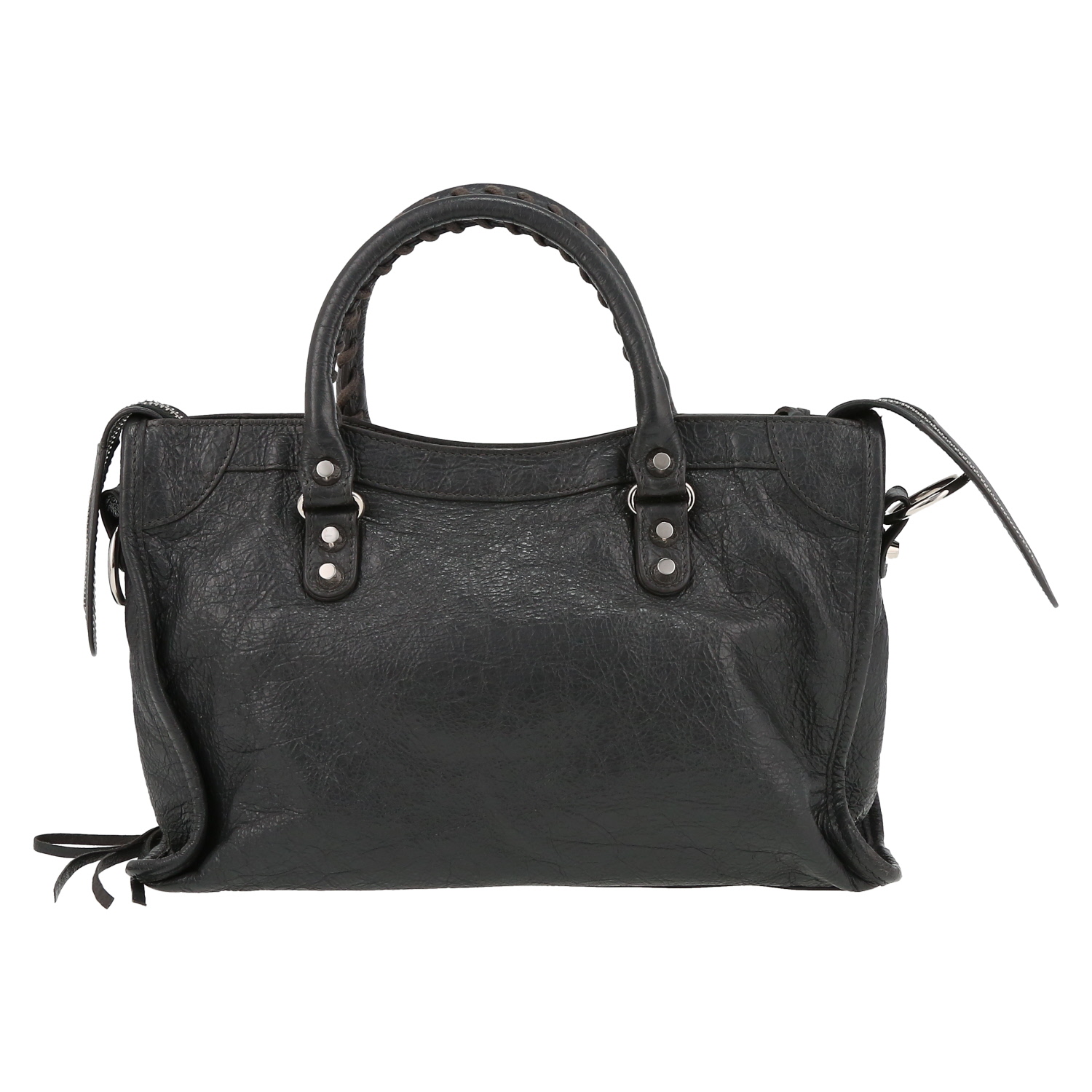 Sac à main Balenciaga  City en cuir gris - Detail D7