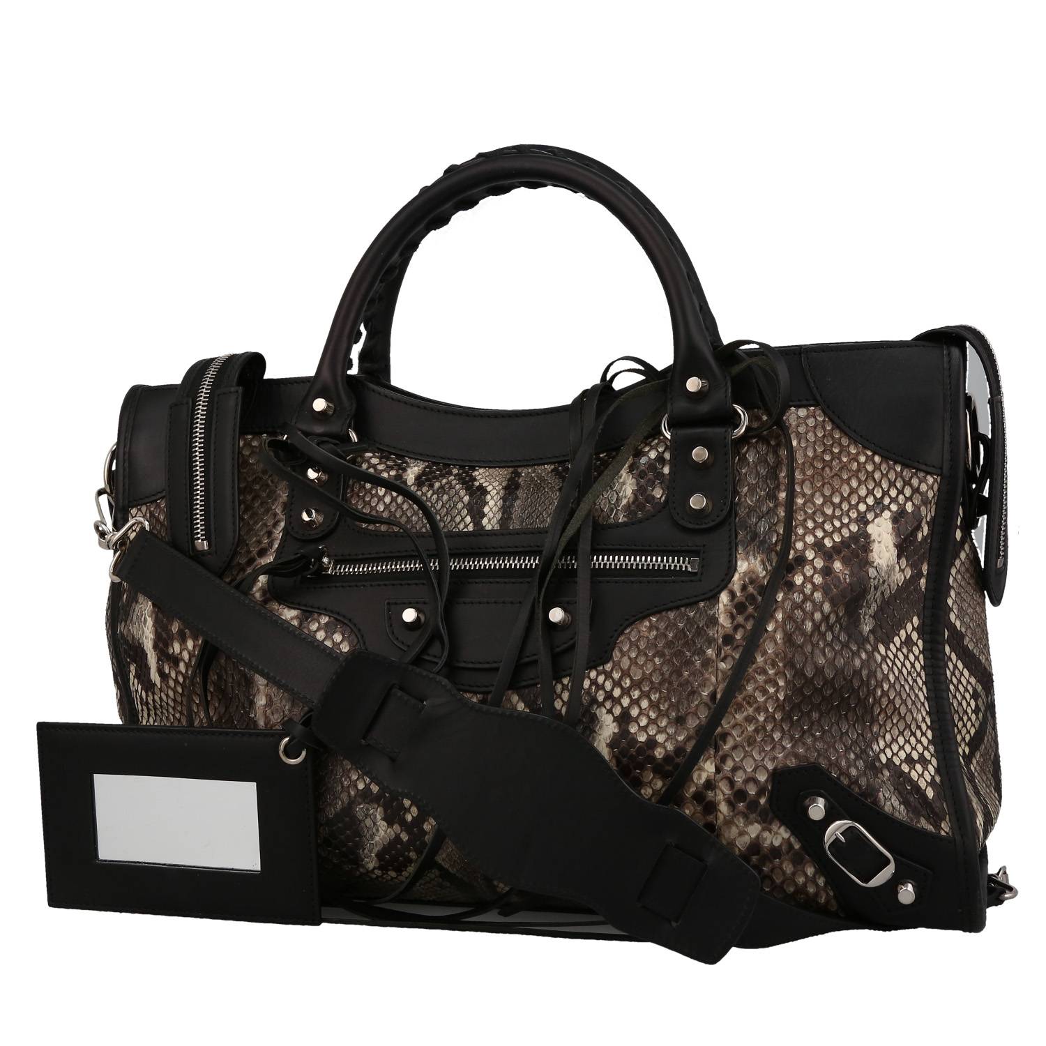 Balenciaga - Authenticated Shift Handbag - Leather Burgundy for Women, Very Good Condition