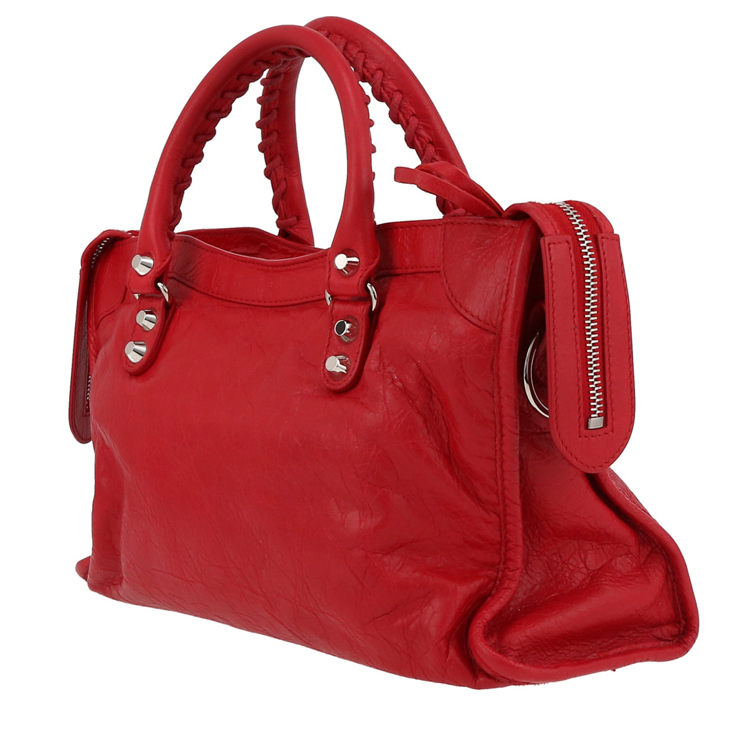 Balenciaga  City handbag  in red leather - Detail D5