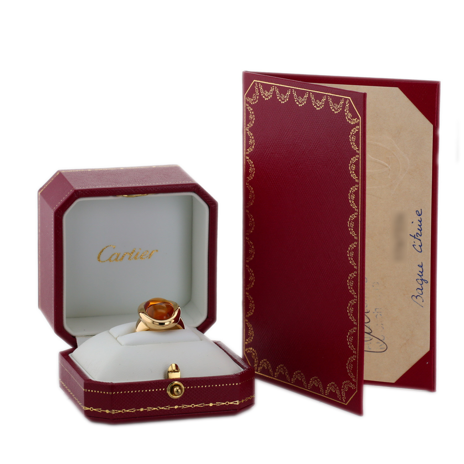 Bague Cartier Baignoire en or jaune et citrine - Detail D2