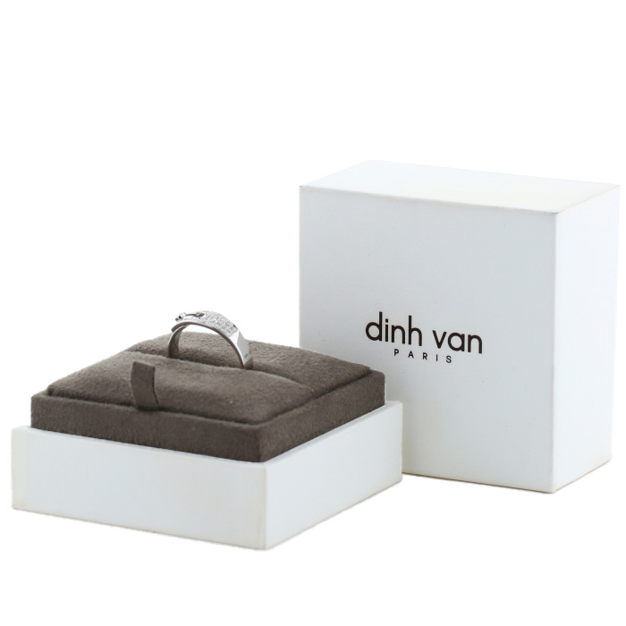 Rigid Dinh Van Serrure ring in white gold and diamonds - Detail D2