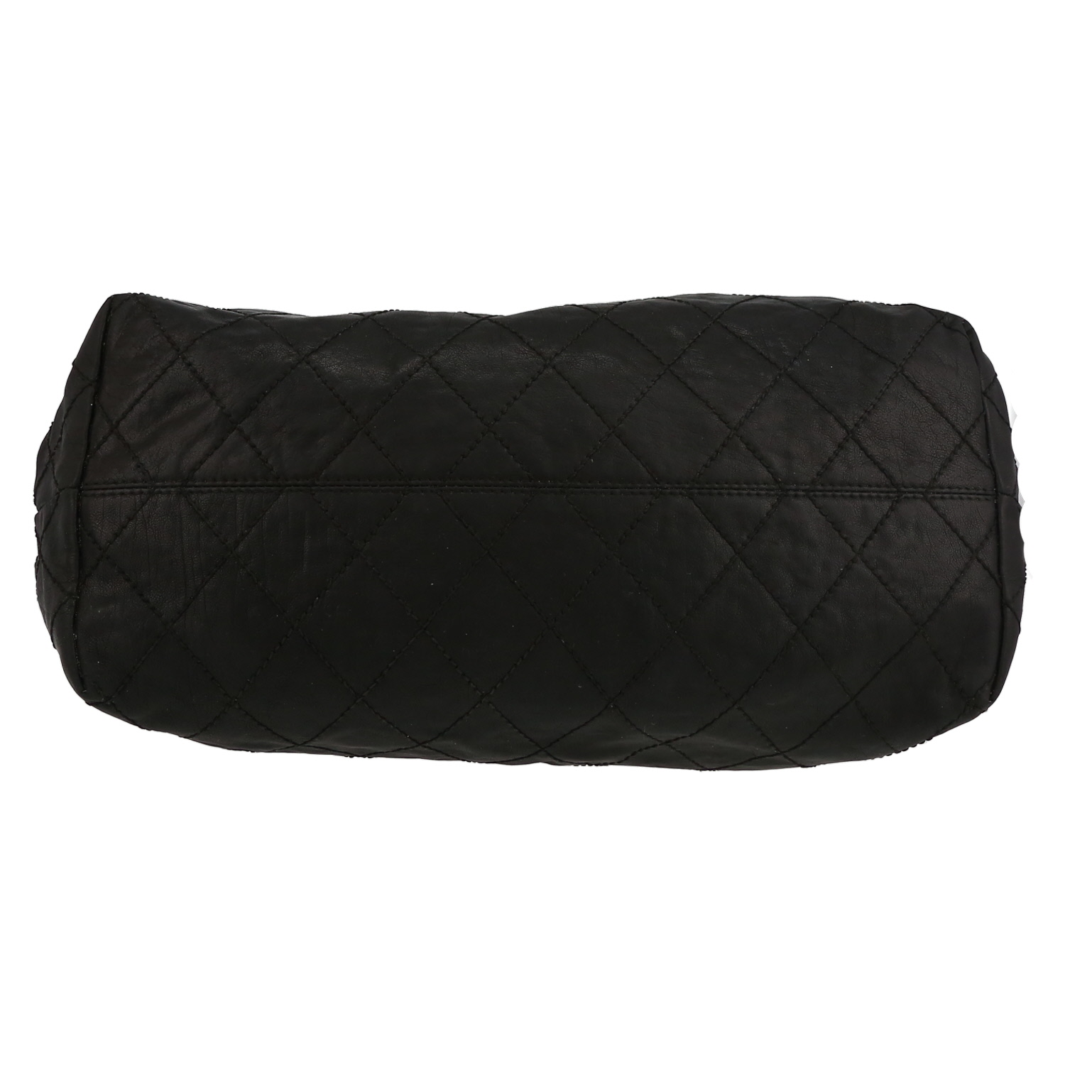 Chanel  Coco Cabas shopping bag  in black leather - Detail D4