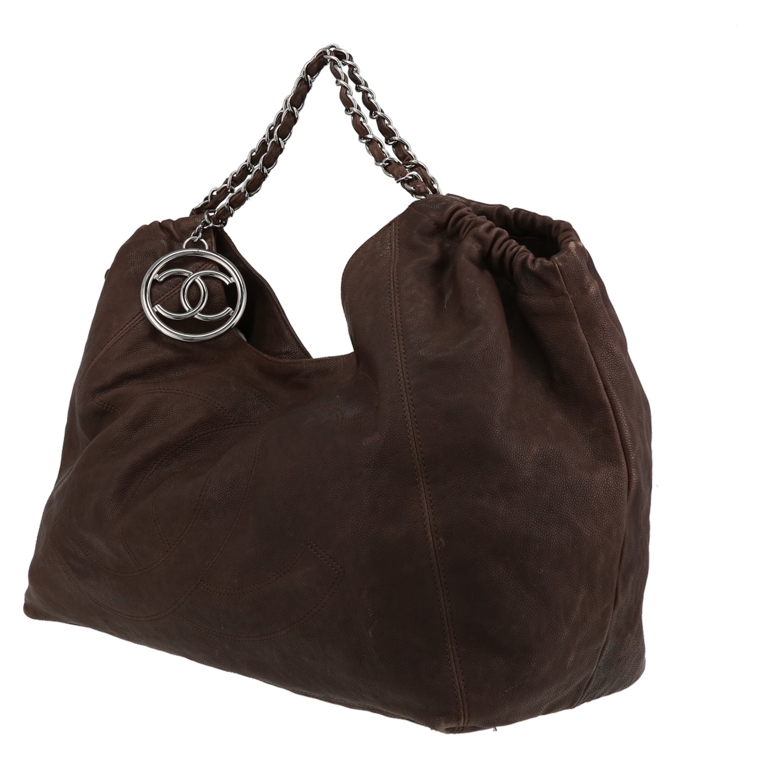 Sac cabas Chanel  Coco Cabas en cuir marron - Detail D3
