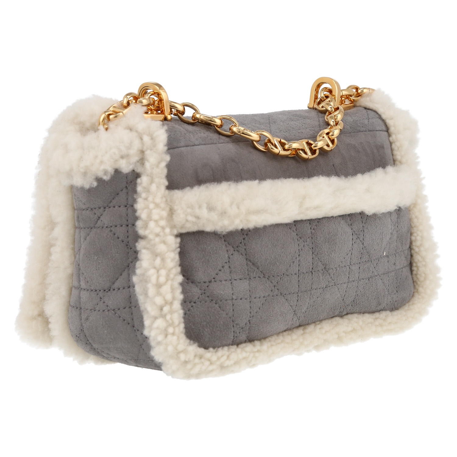Dior Caro shoulder bag in grey sheepskin - Detail D6