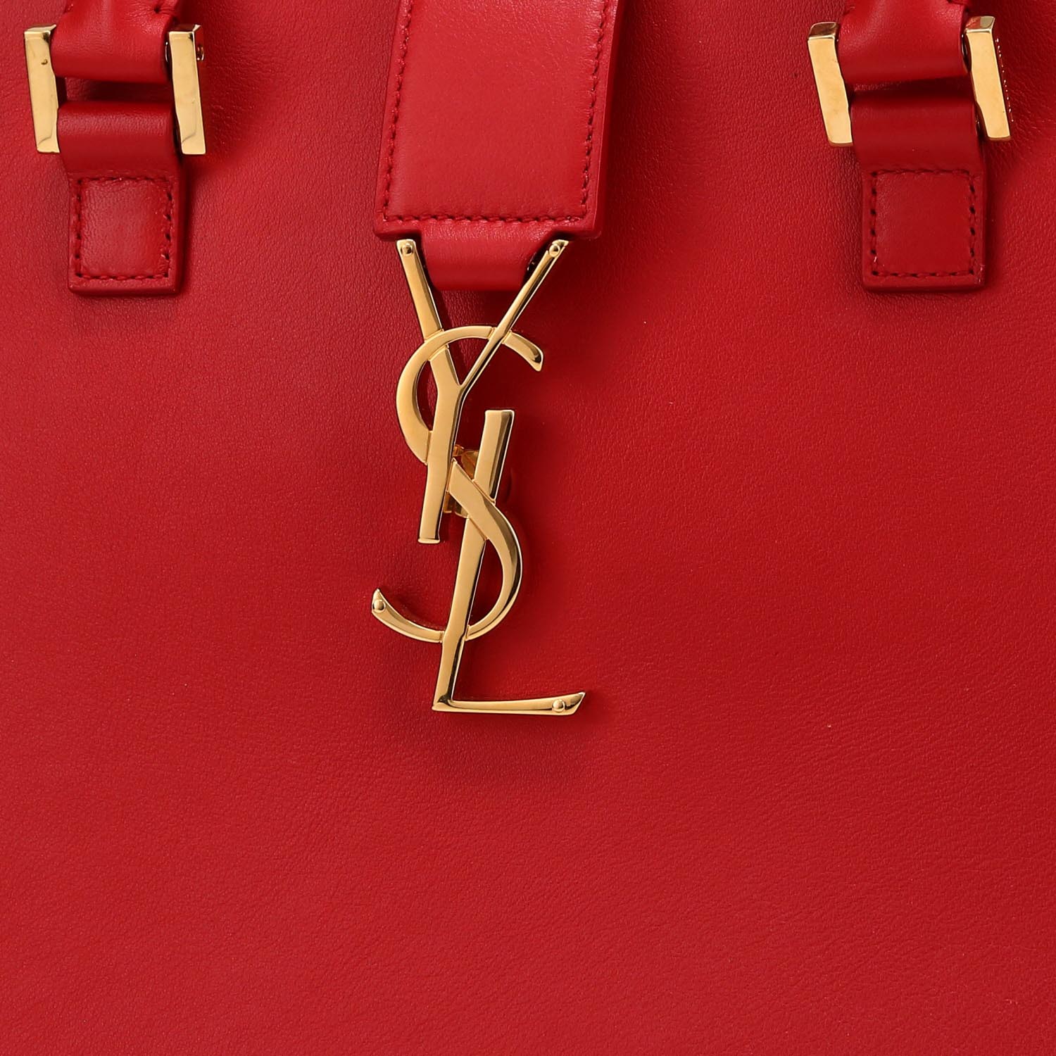 Bolso de mano Saint Laurent  Chyc en cuero rojo - Detail D1