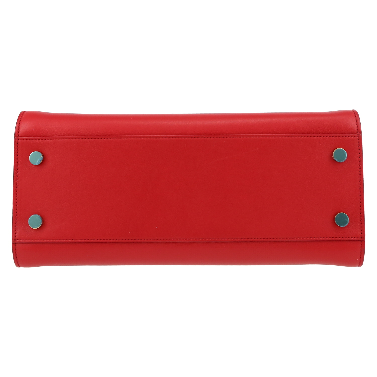 Bolso de mano Saint Laurent  Chyc en cuero rojo - Detail D4
