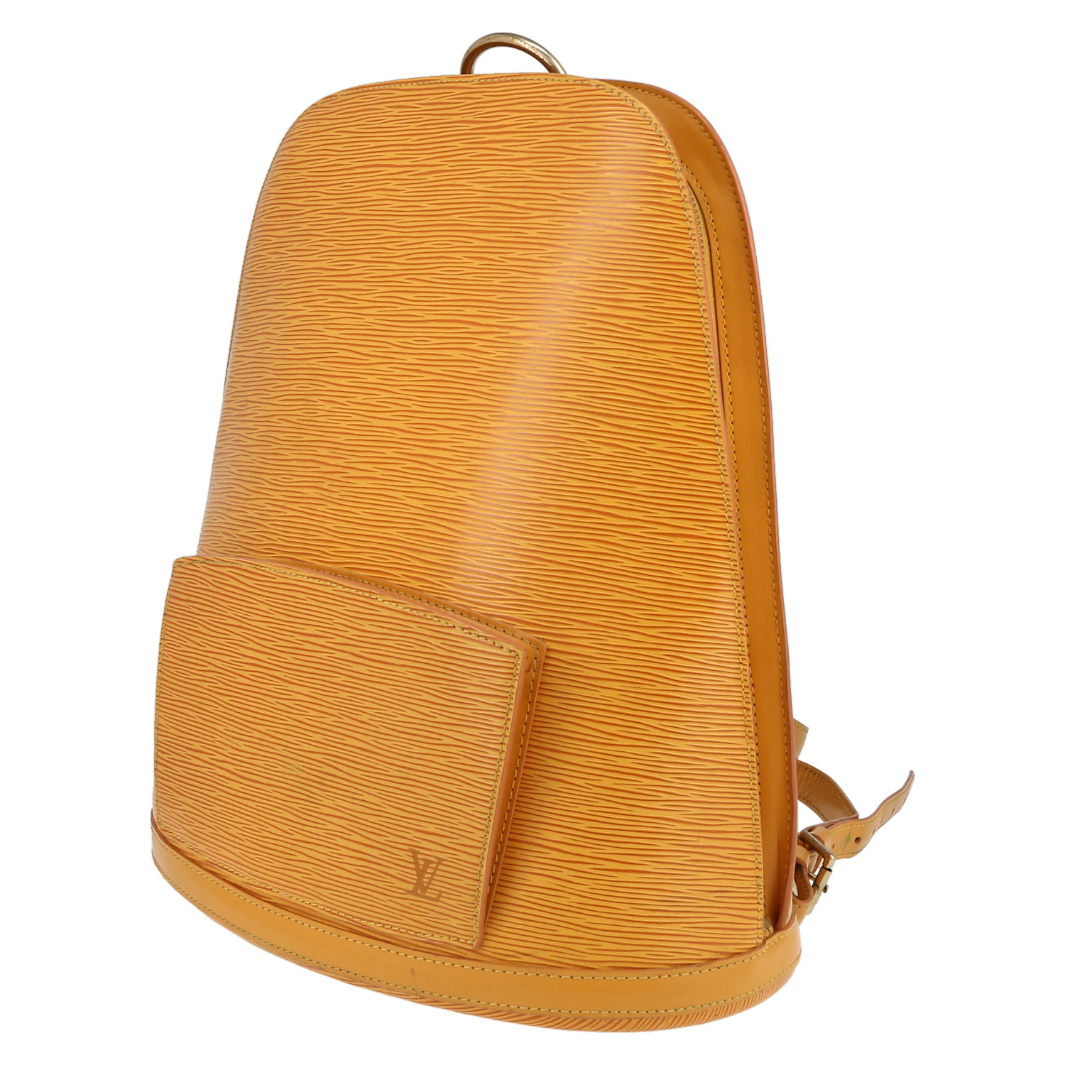 Sac à dos Louis Vuitton Gobelins - Backpack en cuir épi jaune - Detail D3