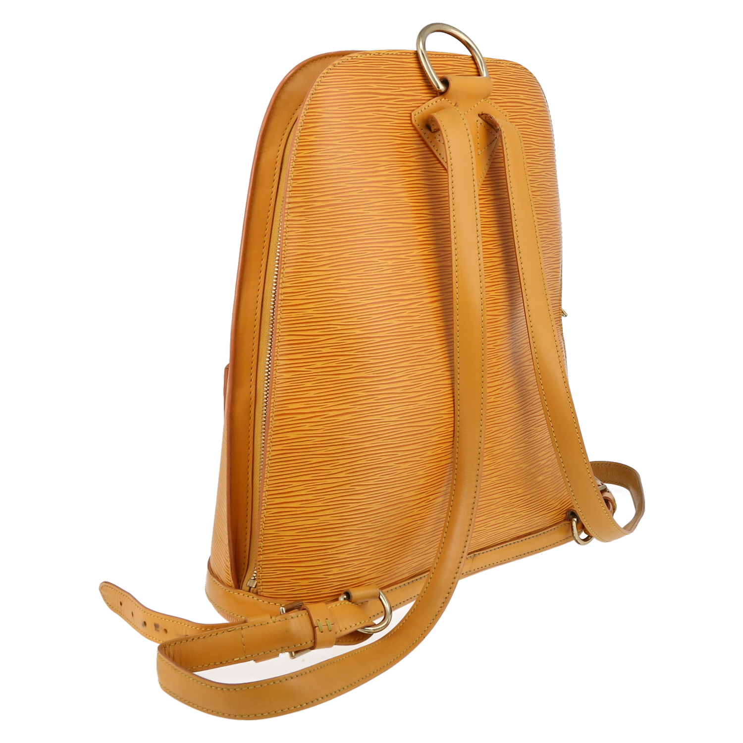 Zaino Louis Vuitton Gobelins - Backpack in pelle Epi gialla - Detail D6