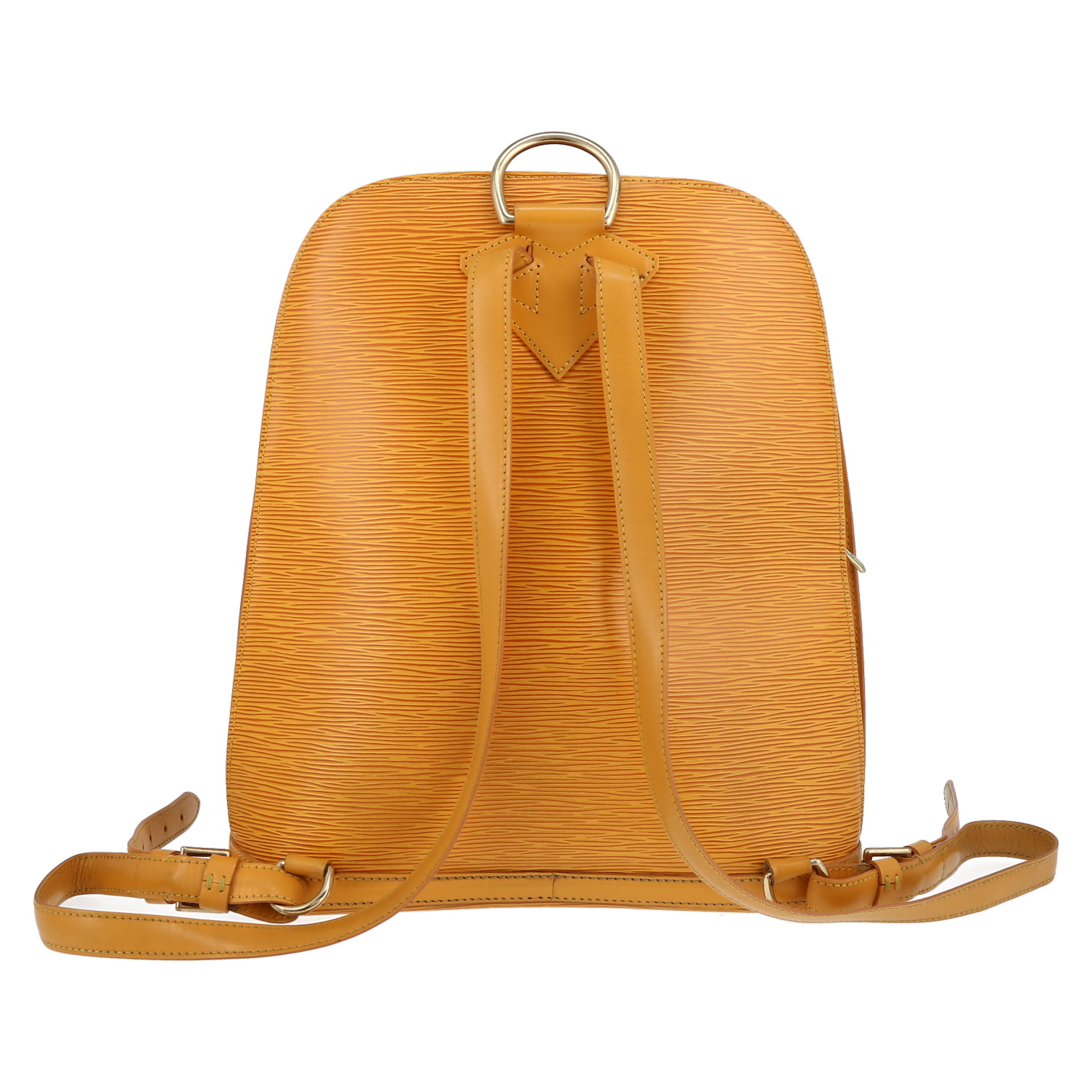 Mochila Louis Vuitton Gobelins - Backpack en cuero Epi amarillo - Detail D7