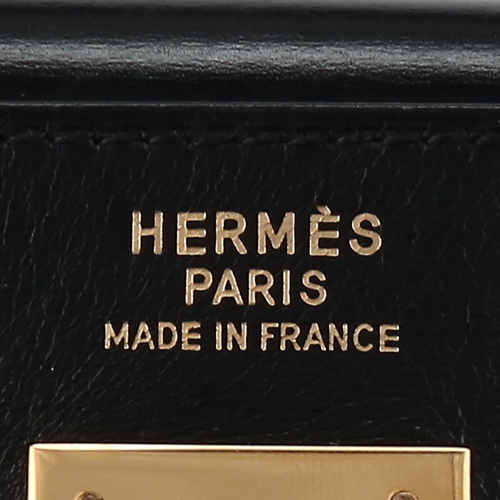 Hermès  Kelly 35 cm handbag  in black box leather - Detail D3