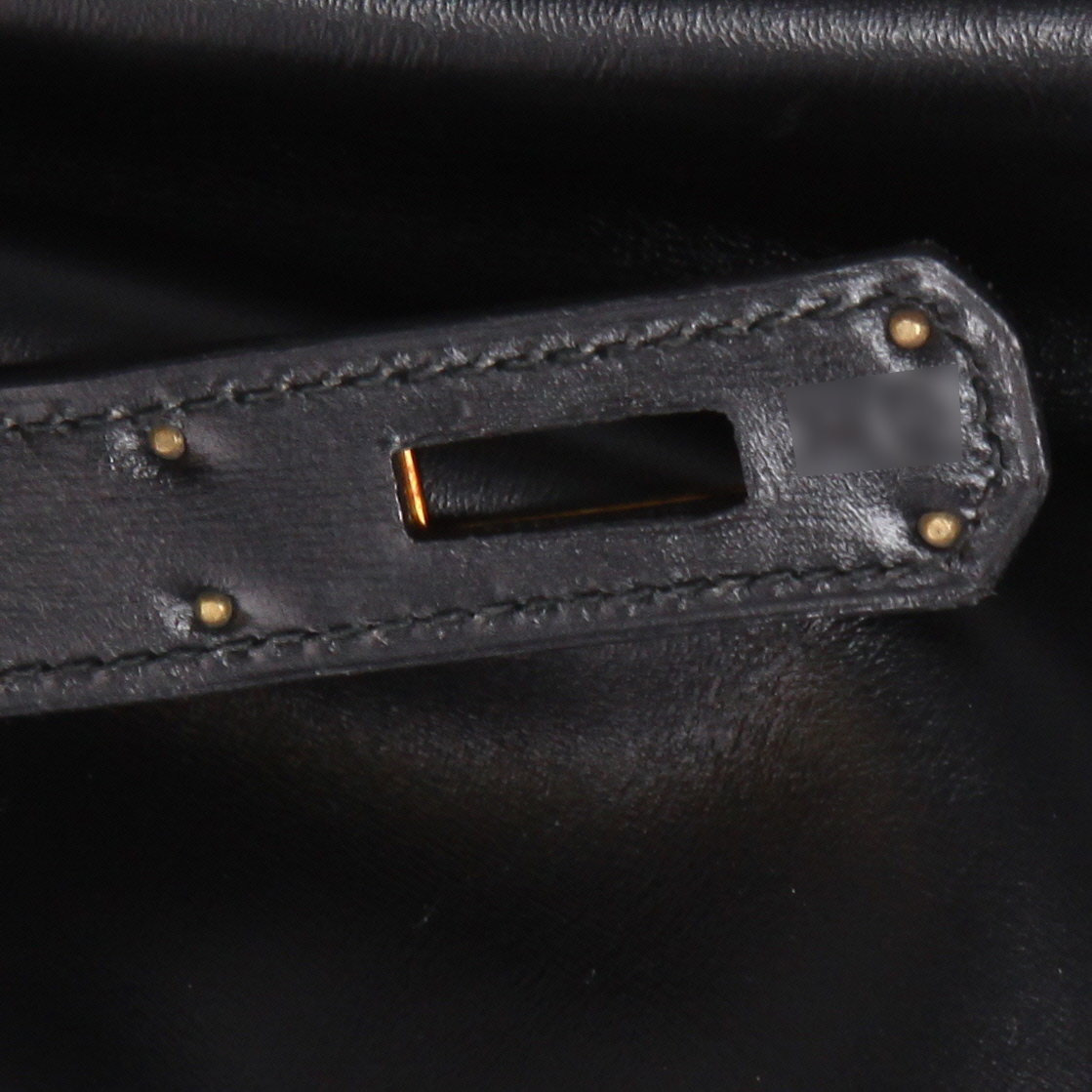 Sac à main Hermès  Kelly 35 cm en cuir box noir - Detail D4