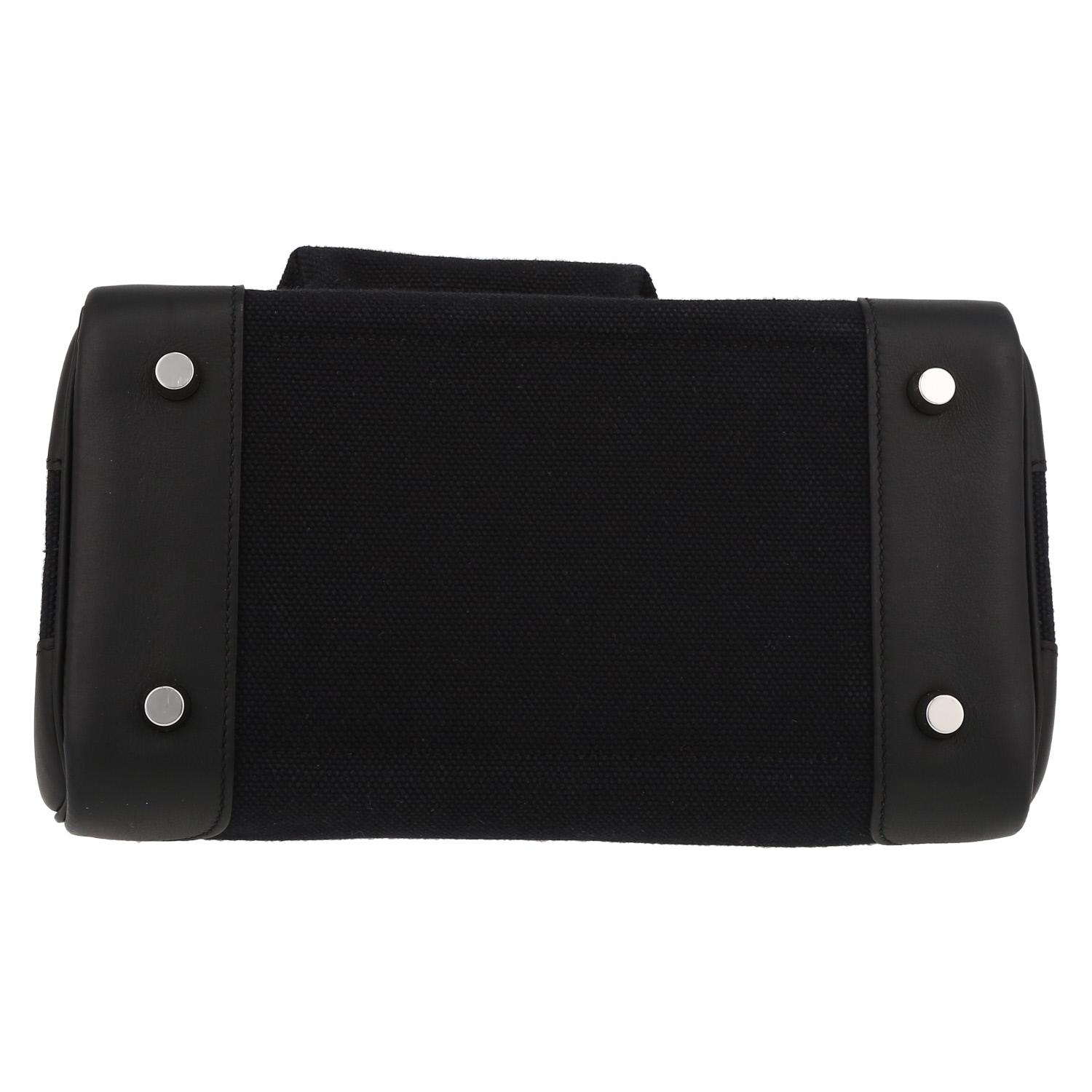 Sac à main Hermès  Birkin 25 cm Cargo en toile noire et cuir noir - Detail D1