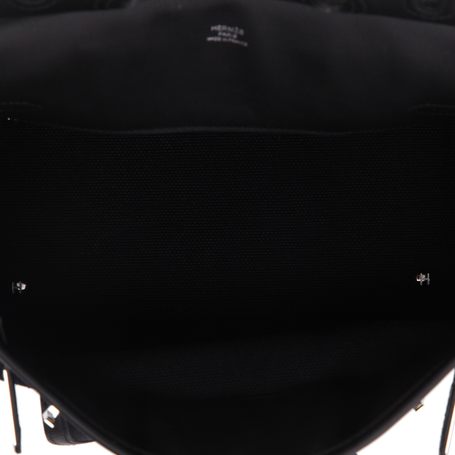 Bolso de mano Hermès  Birkin 25 cm en lona negra y cuero negro - Detail D3