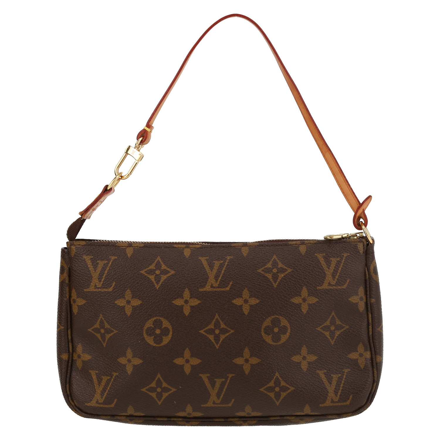 Sac/pochette Louis Vuitton  Pochette accessoires en toile monogram marron et cuir naturel - Detail D2