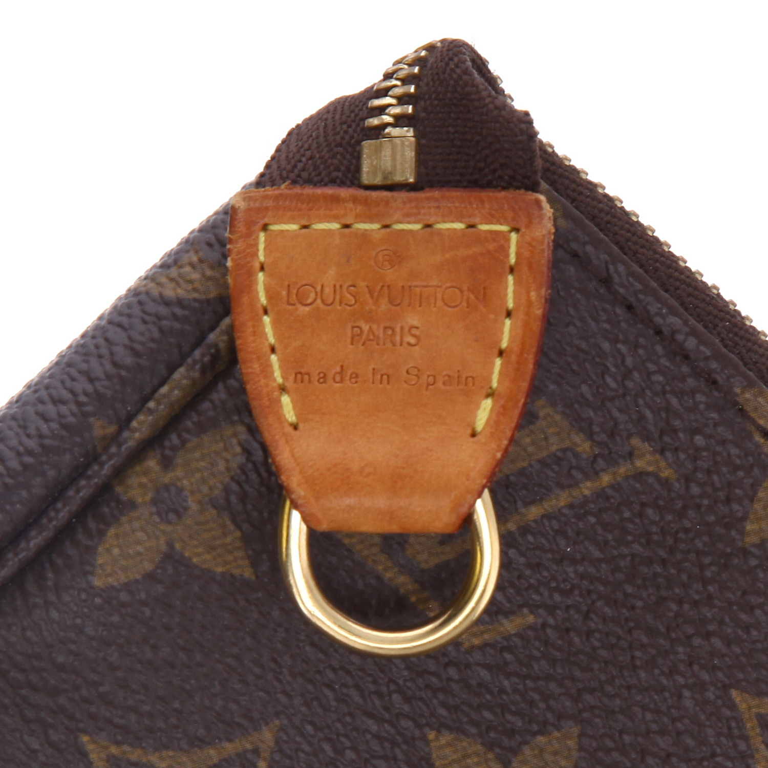 Borsa/pochette Louis Vuitton  Pochette accessoires in tela monogram marrone e pelle naturale - Detail D9