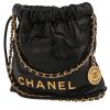 Chanel  22 mini  shopping bag  in black leather - 00pp thumbnail