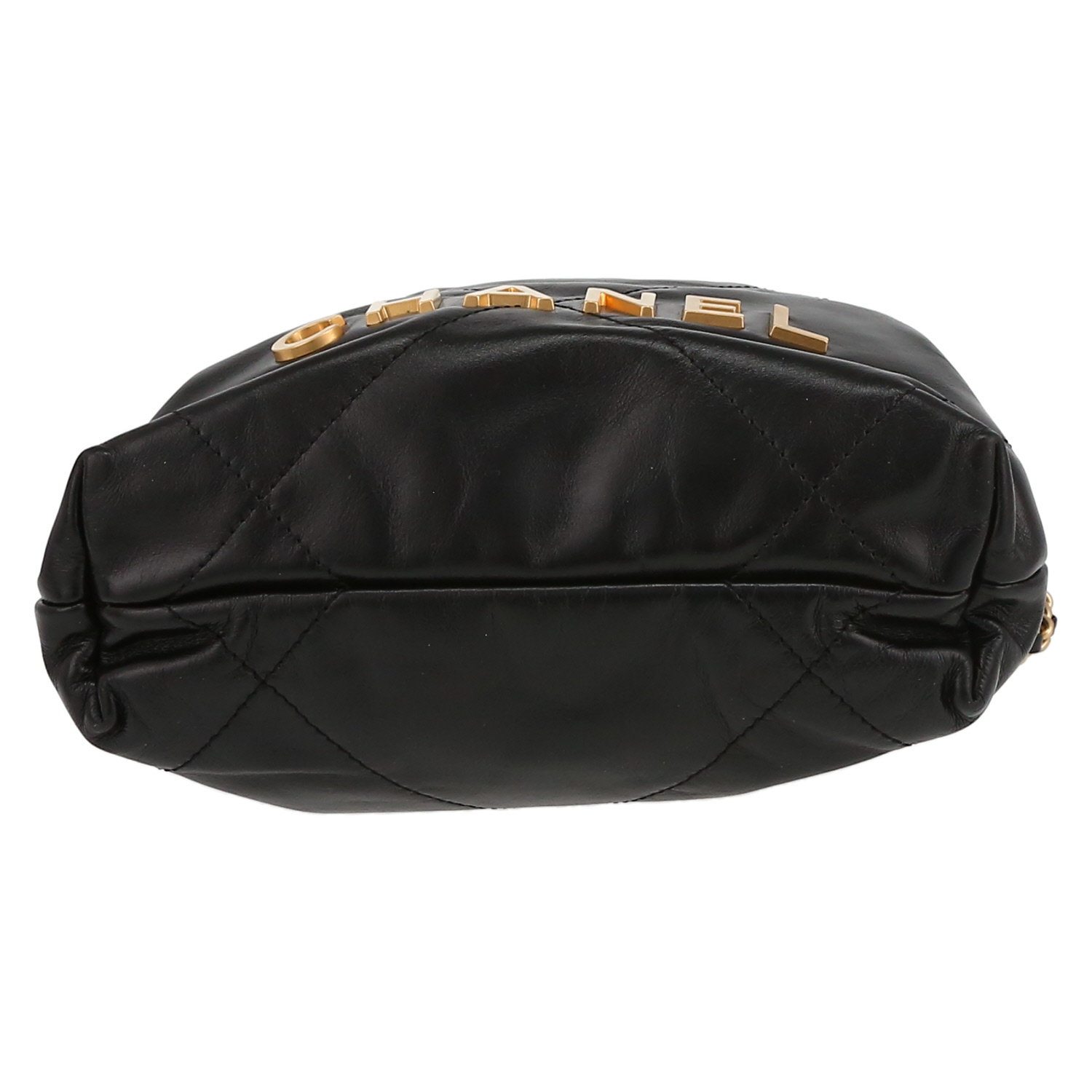 Shopping bag Chanel 22 mini in pelle nera - Detail D4