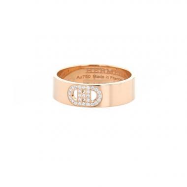 Sortija Hermès H d'Ancre de oro rosa y diamante