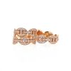 Double Hermès Chaine d'Ancre ring in pink gold and diamond - 360 thumbnail