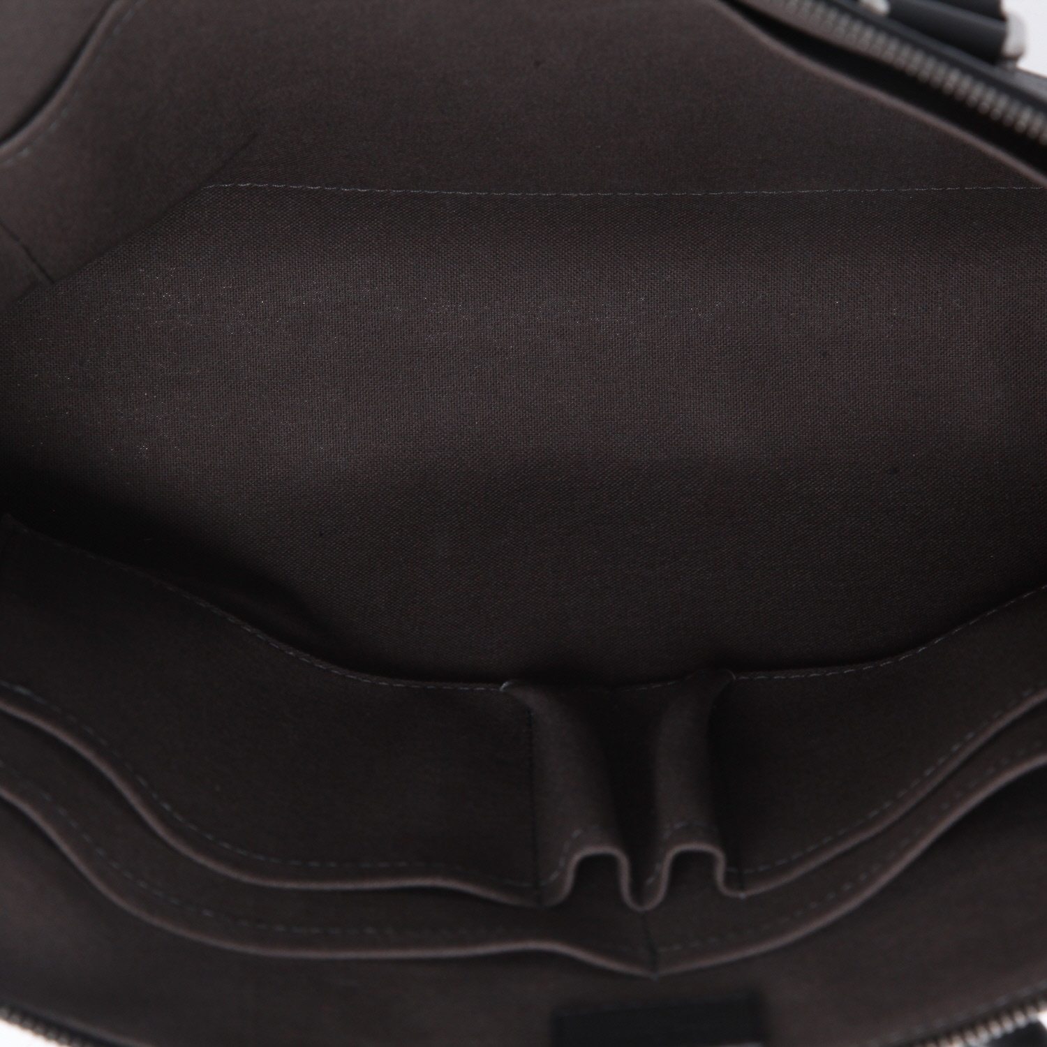Borsa portadocumenti Louis Vuitton  Porte documents Voyage in tela a scacchi nera e pelle nera - Detail D8