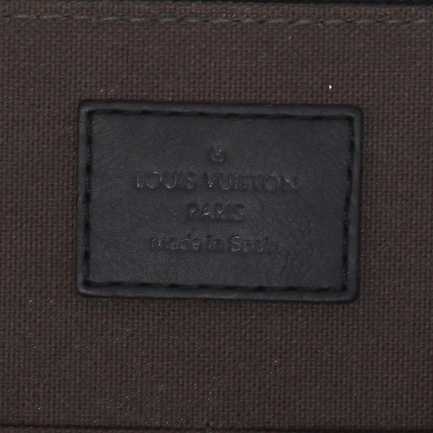 Louis Vuitton  Porte documents Voyage briefcase  in black damier canvas  and black leather - Detail D9