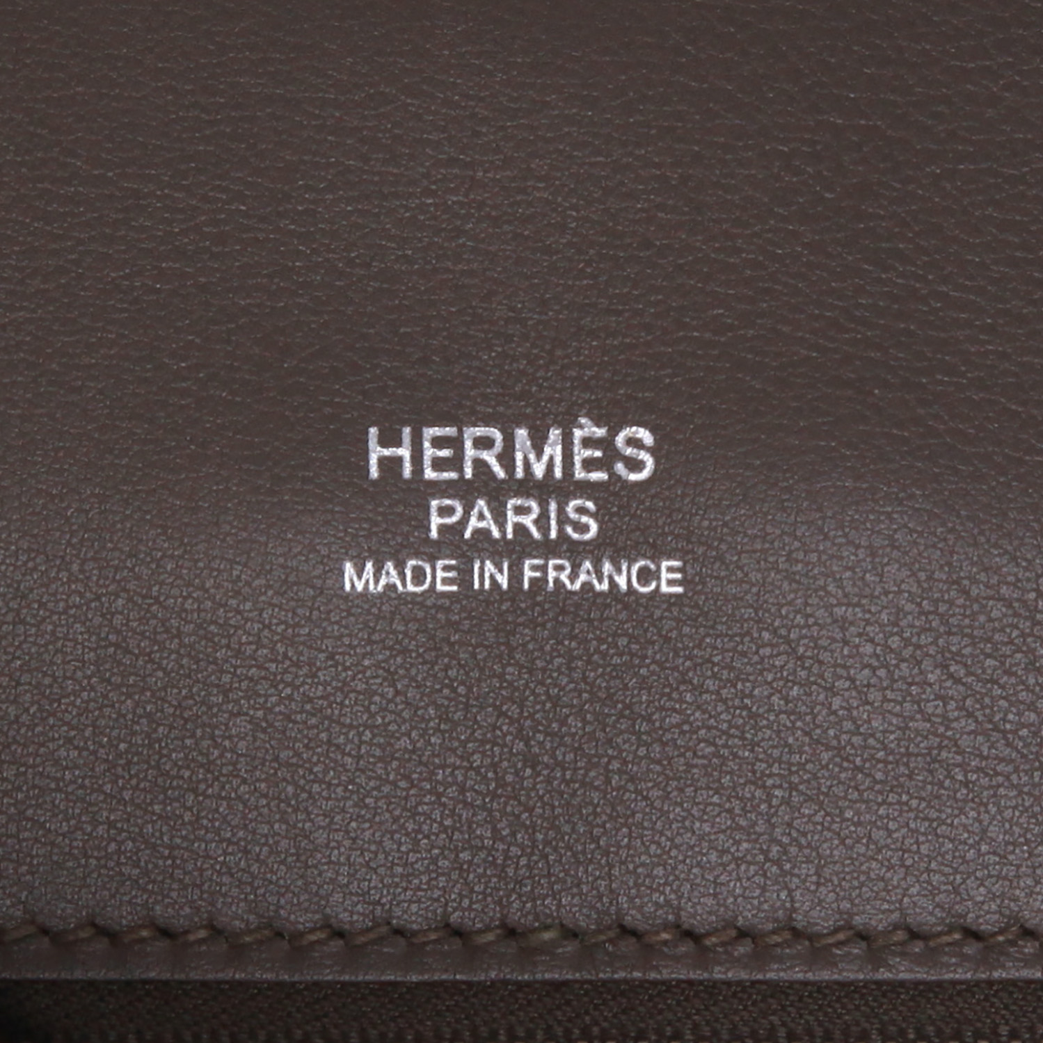 Sac bandoulière Hermès  Berline en cuir Swift gris - Detail D2