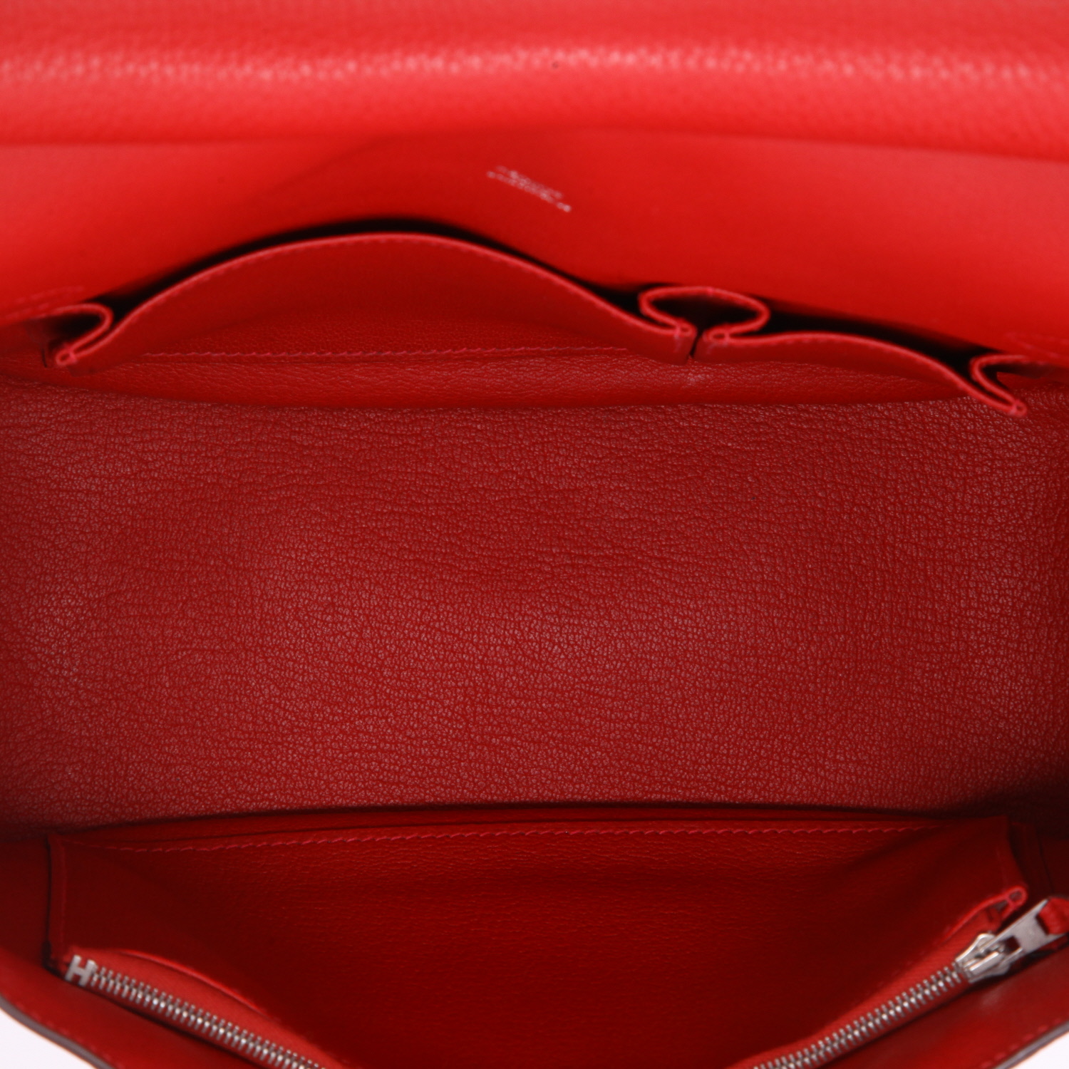 Borsa a tracolla Hermès  Jypsiere 28 cm in pelle togo rossa - Detail D3