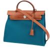 Hermès  Herbag handbag  in blue canvas  and natural Hunter cowhide - 00pp thumbnail