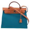 Hermès  Herbag handbag  in blue canvas  and natural Hunter cowhide - Detail D2 thumbnail