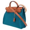 Hermès  Herbag handbag  in blue canvas  and natural Hunter cowhide - Detail D3 thumbnail