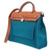 Hermès  Herbag handbag  in blue canvas  and natural Hunter cowhide - Detail D5 thumbnail