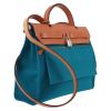Hermès  Herbag handbag  in blue canvas  and natural Hunter cowhide - Detail D6 thumbnail