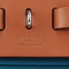 Hermès  Herbag handbag  in blue canvas  and natural Hunter cowhide - Detail D9 thumbnail
