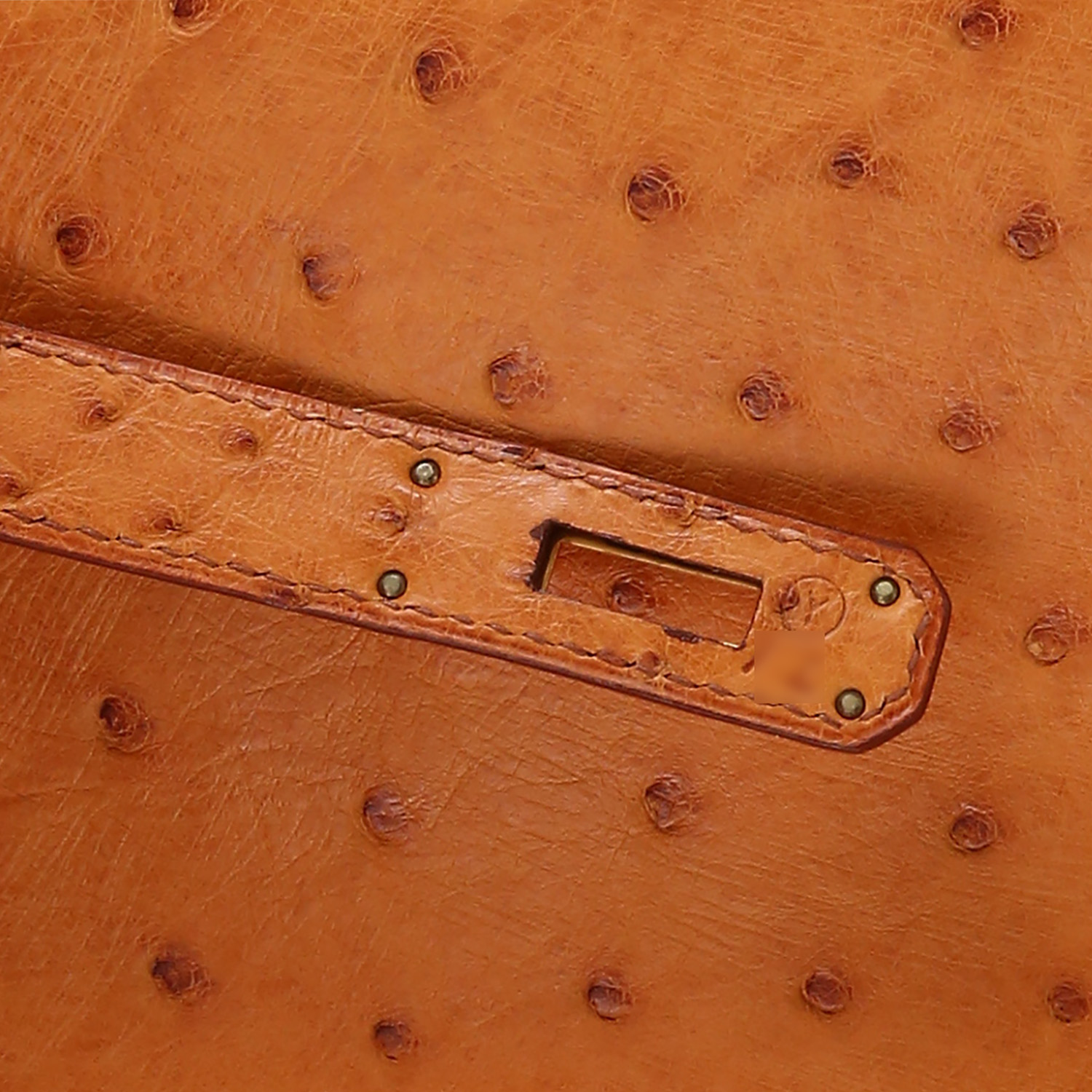 Hermès  Birkin 40 cm handbag  in gold ostrich leather - Detail D4