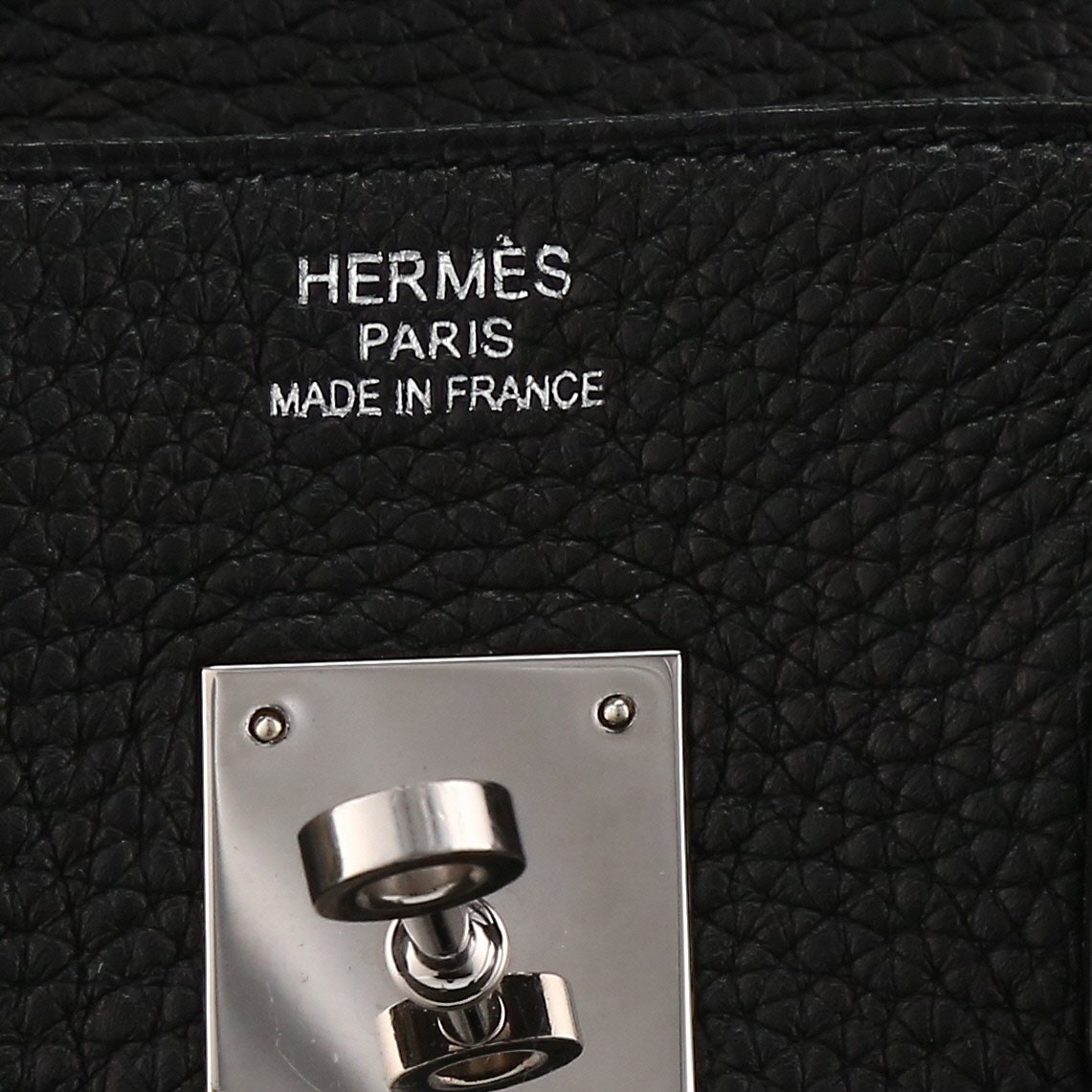 Bolso de mano Hermès  Birkin 35 cm en cuero taurillon clémence negro - Detail D9