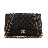 Chanel  Timeless Jumbo shoulder bag  in black quilted leather - 360 thumbnail