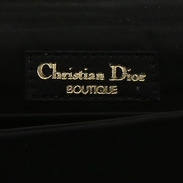 Bolso/bolsito Dior  Vintage en satén negro - Detail D9