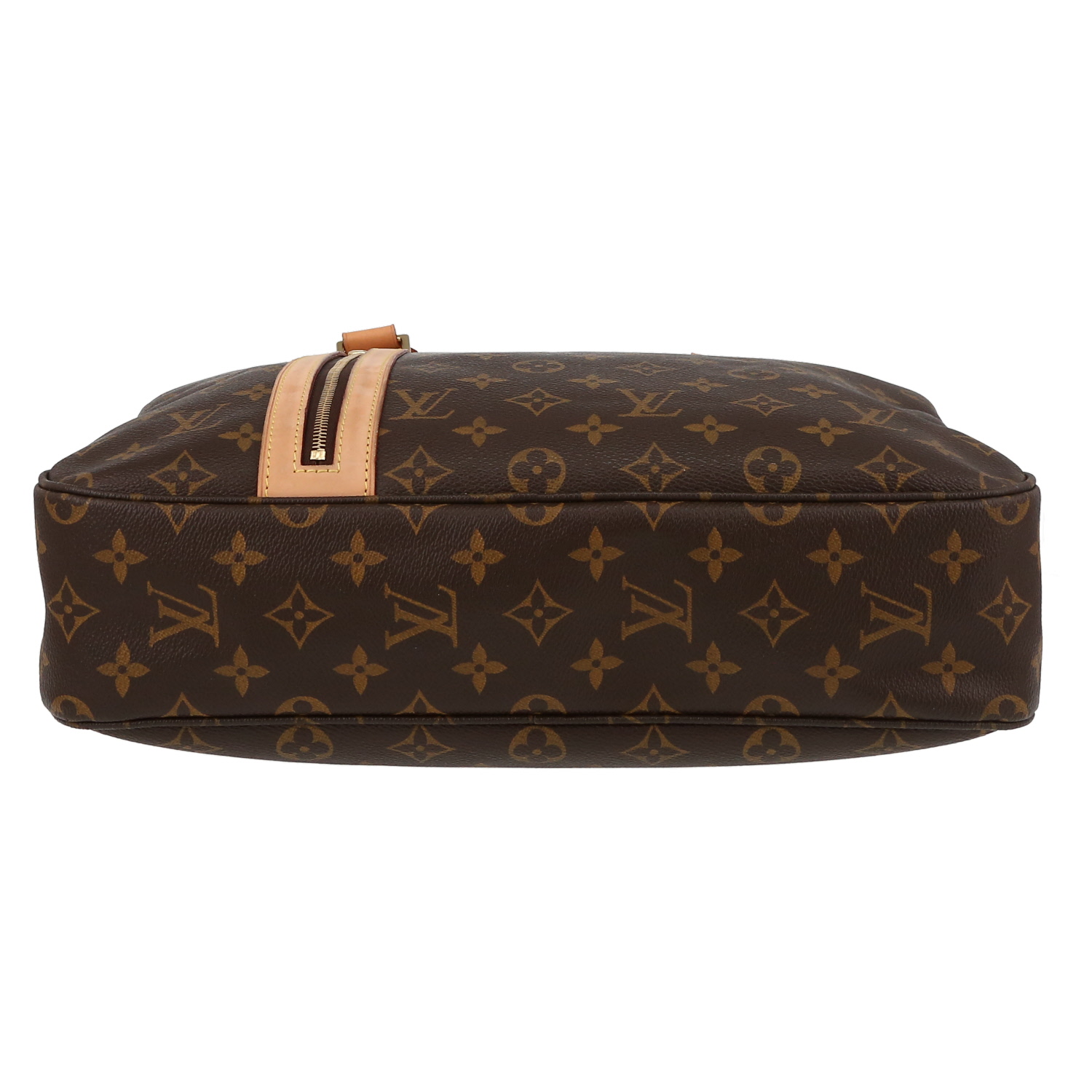 Louis Vuitton  Bosphore bag  in brown monogram canvas  and natural leather - Detail D4