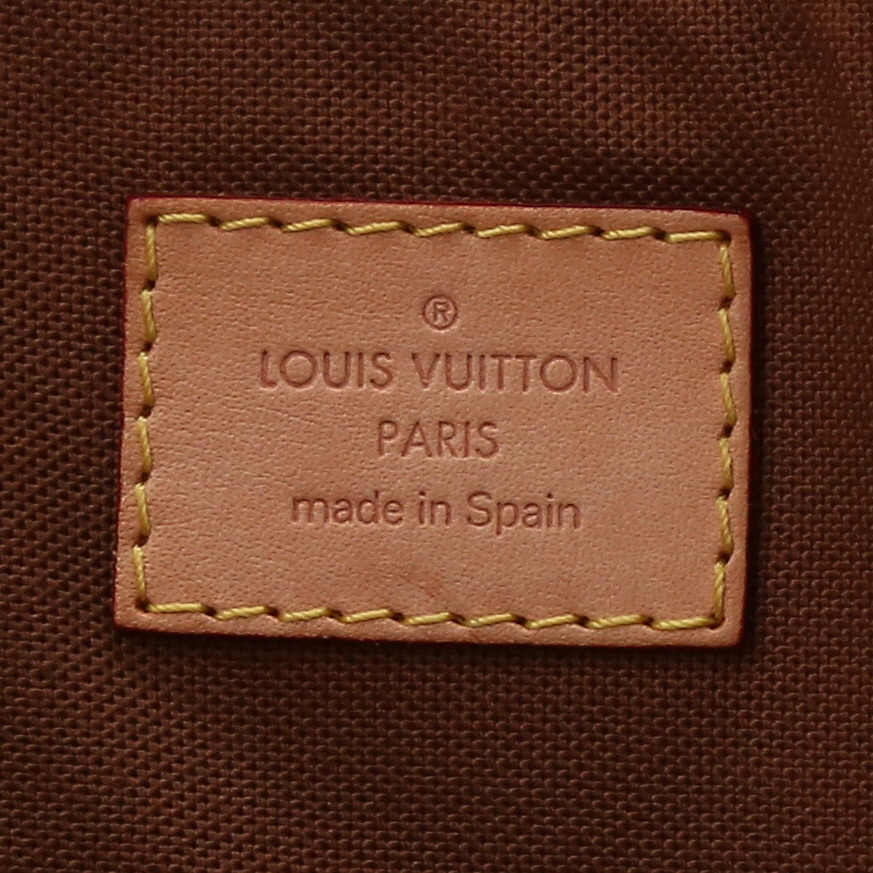 Bolso Louis Vuitton  Bosphore en lona Monogram marrón y cuero natural - Detail D9