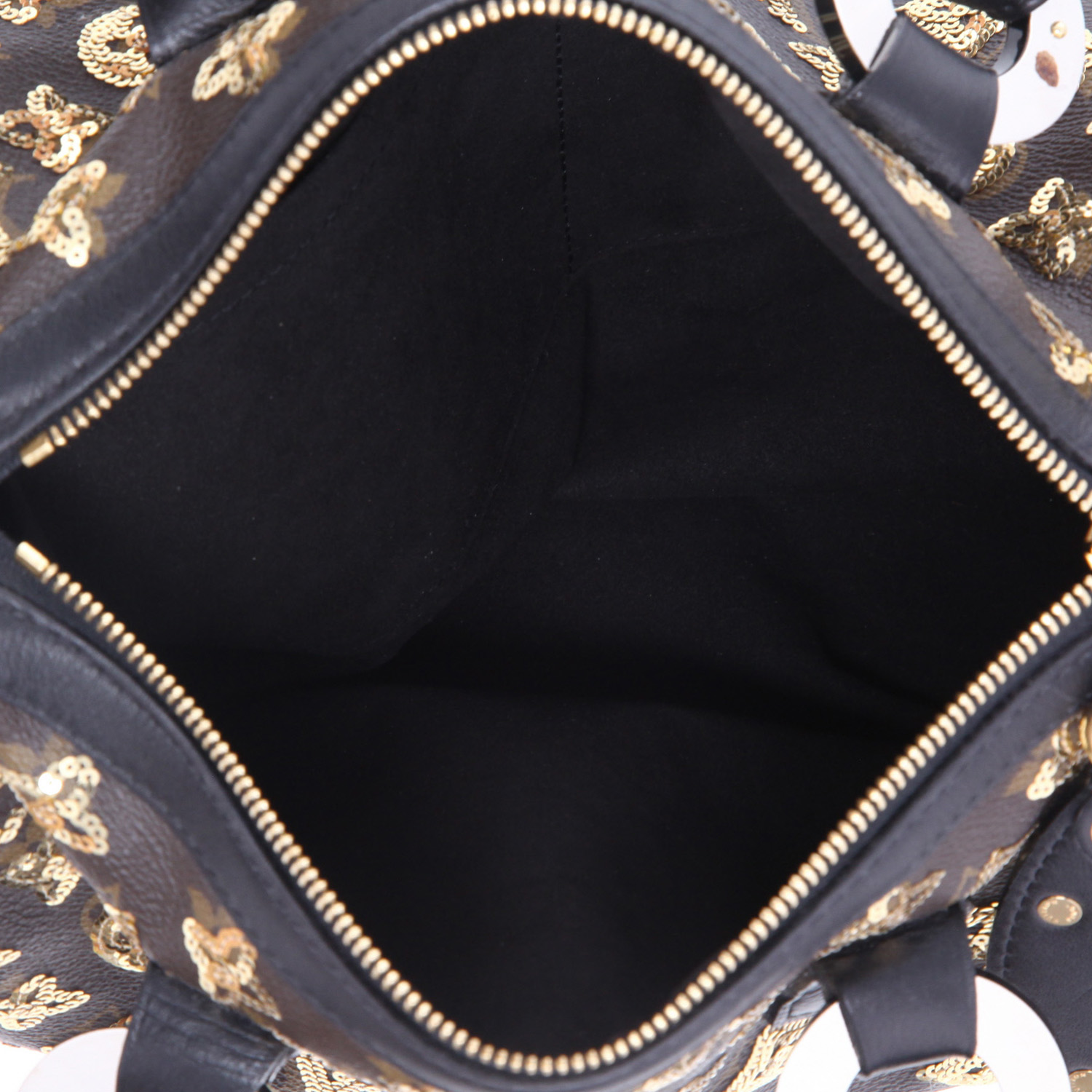 Borsa Louis Vuitton   in tela monogram marrone e paillettes dorate - Detail D8