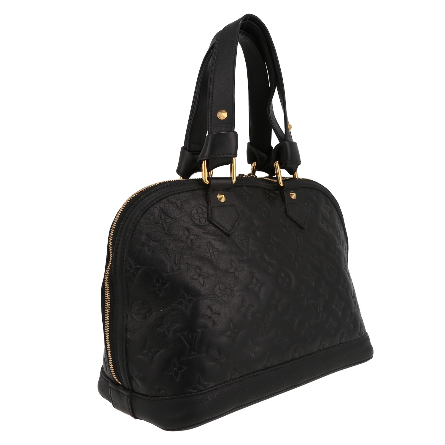 Louis Vuitton  Mon Double Jeu Néo Alma handbag  in black monogram leather  and bronze canvas - Detail D6