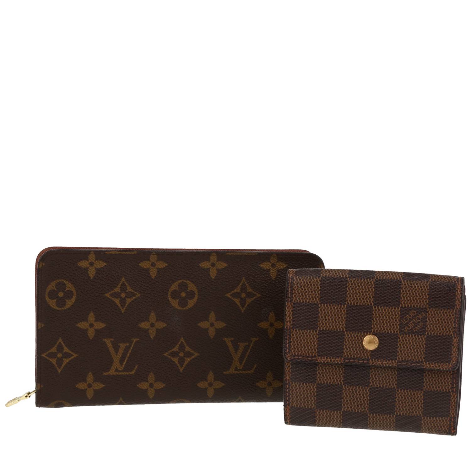 Charming Louis Vuitton wallet in monogram canvas and brown leather