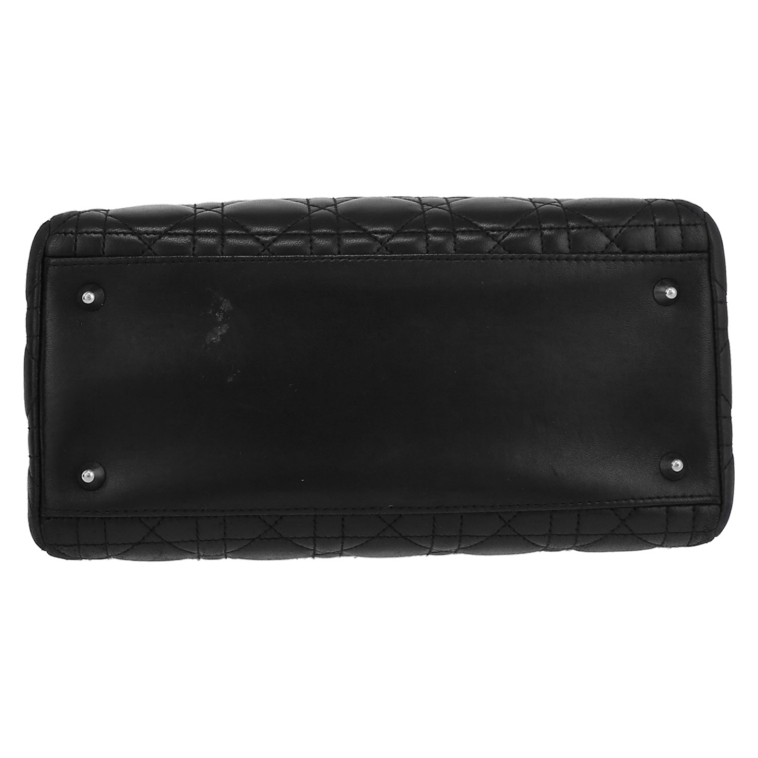 Bolso de mano Dior  Lady Dior en cuero cannage negro - Detail D4