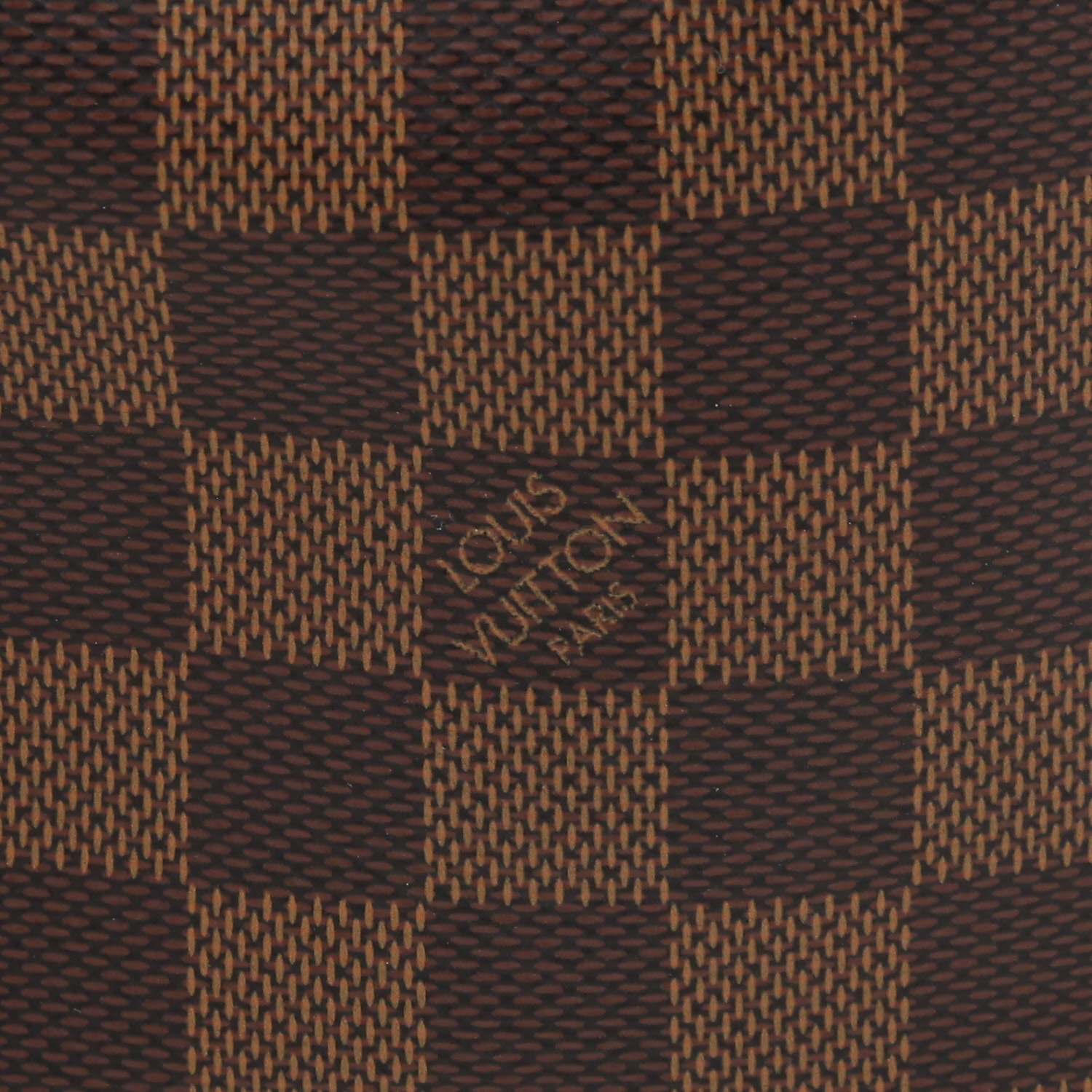 Pochette Louis Vuitton  Geronimos en toile damier ébène et cuir marron - Detail D1
