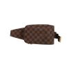 Louis Vuitton  Geronimos pouch  in ebene damier canvas  and brown leather - Detail D2 thumbnail