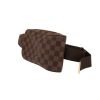 Louis Vuitton  Geronimos pouch  in ebene damier canvas  and brown leather - Detail D3 thumbnail