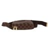 Louis Vuitton  Geronimos pouch  in ebene damier canvas  and brown leather - Detail D4 thumbnail