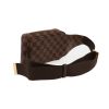 Louis Vuitton  Geronimos pouch  in ebene damier canvas  and brown leather - Detail D6 thumbnail