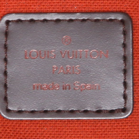 Bolsito de mano Louis Vuitton  Geronimos en lona a cuadros ébano y cuero marrón - Detail D9